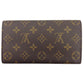 LOUIS VUITTON Long Wallet Purse M61725 Brown beige gold Pochette Porto MonÃ©credi