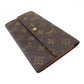 LOUIS VUITTON Long Wallet Purse M61725 Brown beige gold Pochette Porto MonÃ©credi