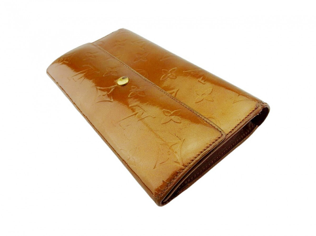LOUIS VUITTON Long Wallet Purse M91166 Brown gold Porte Tresor International