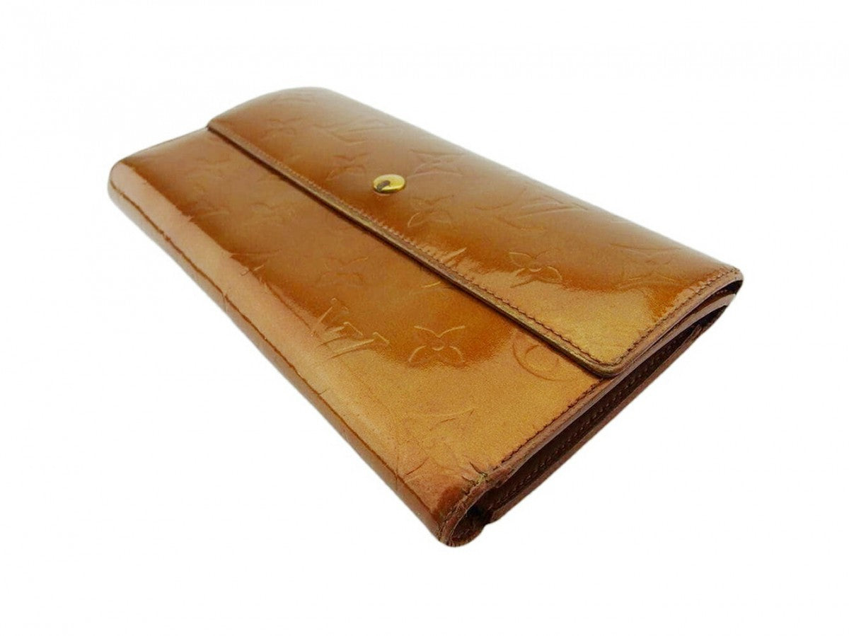 LOUIS VUITTON Long Wallet Purse M91166 Brown gold Porte Tresor International