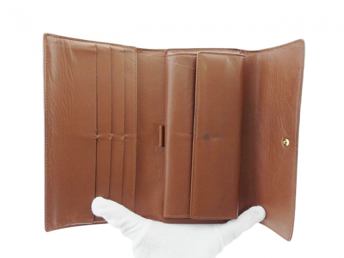 LOUIS VUITTON Long Wallet Purse M91166 Brown gold Porte Tresor International