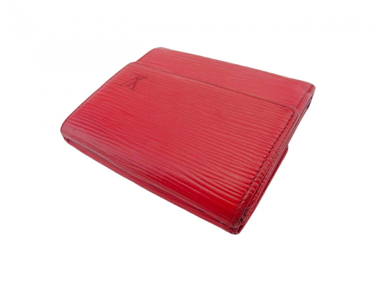 LOUIS VUITTON Bifold Wallet M63487 Red Porte Monnaie Billets Cartes Credit
