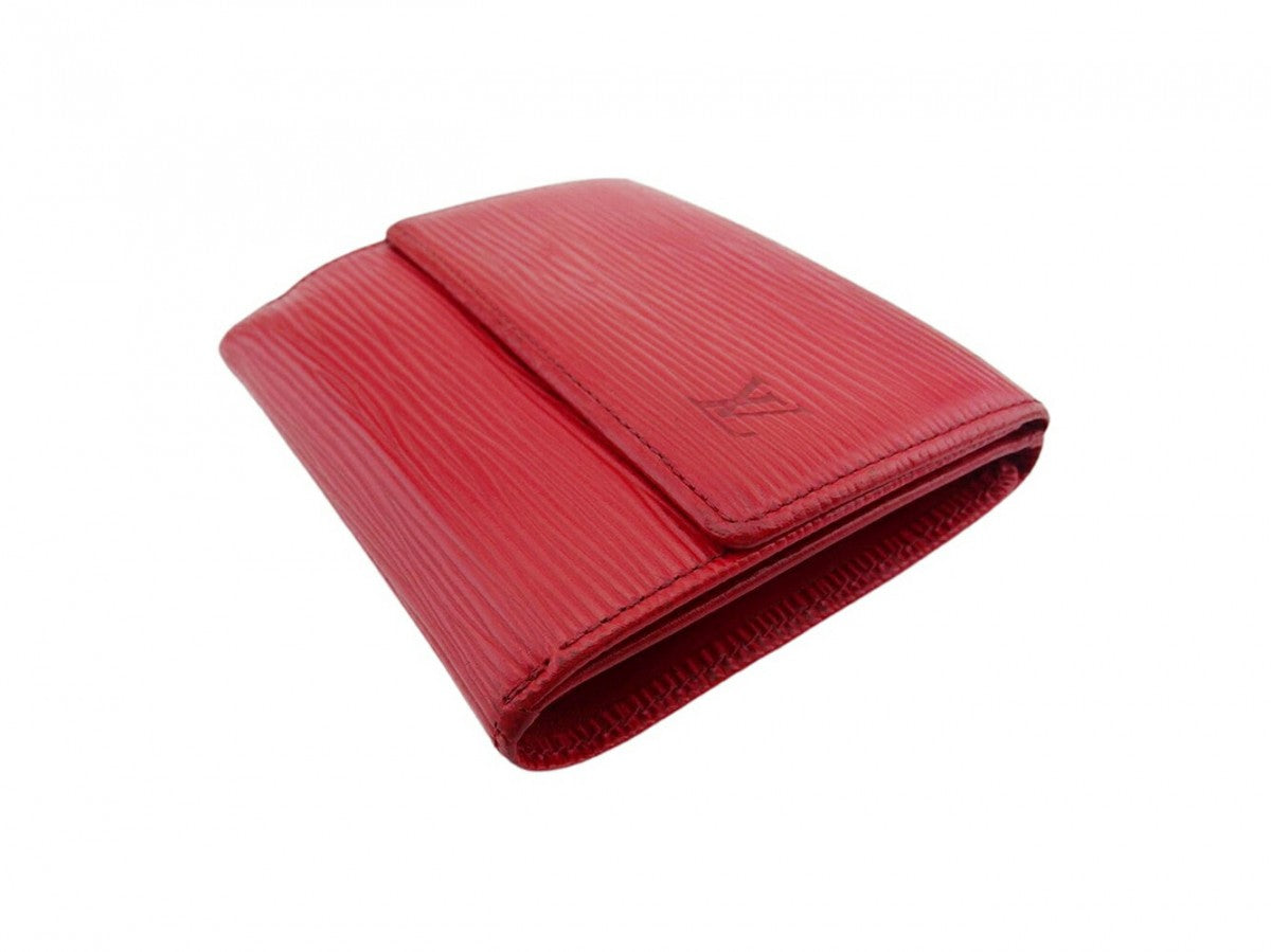 LOUIS VUITTON Bifold Wallet M63487 Red Porte Monnaie Billets Cartes Credit