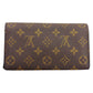 LOUIS VUITTON Long Wallet Purse M61725 Brown beige gold Pochette Porto MonÃ©credi