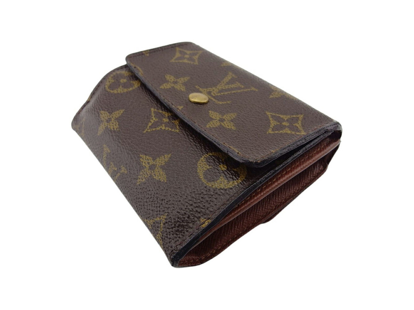LOUIS VUITTON Bifold Wallet M61652 Brown beige gold Porte Monnaie Billets Cartes Credit