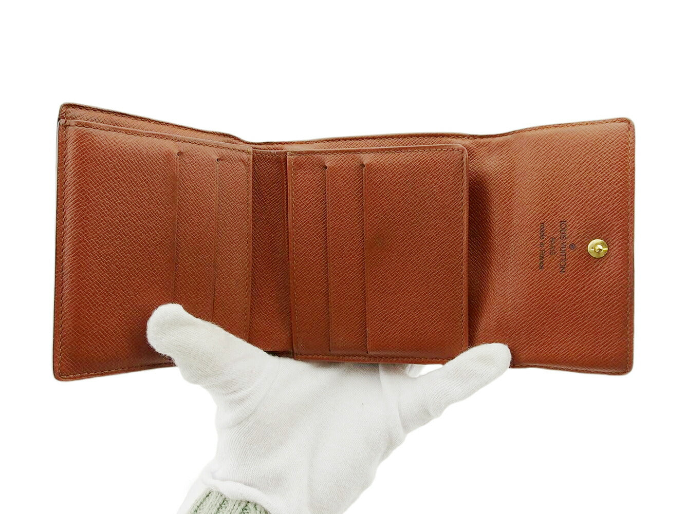 LOUIS VUITTON Bifold Wallet M61652 Brown beige gold Porte Monnaie Billets Cartes Credit