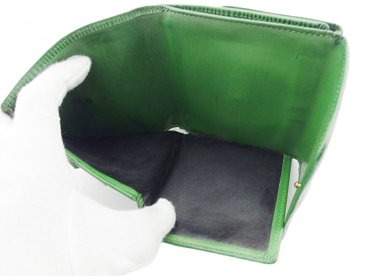 LOUIS VUITTON Bifold Wallet M63484 green Porte Monnaie Billets Cartes Credit