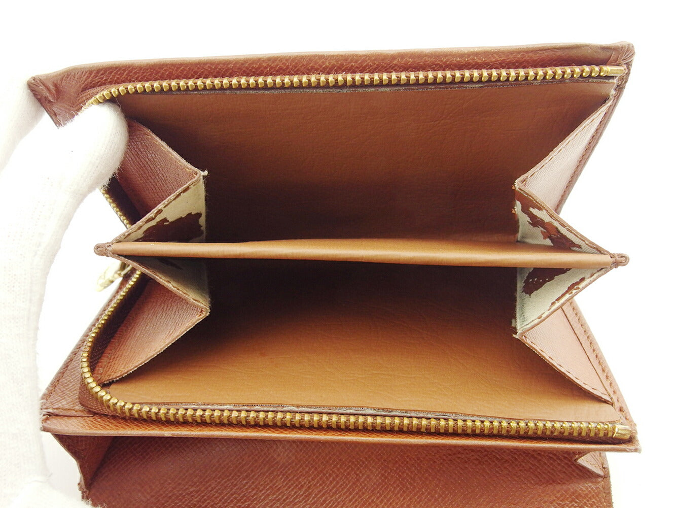 LOUIS VUITTON Long Wallet Purse M61730 Brown beige gold Portonebi Tresol