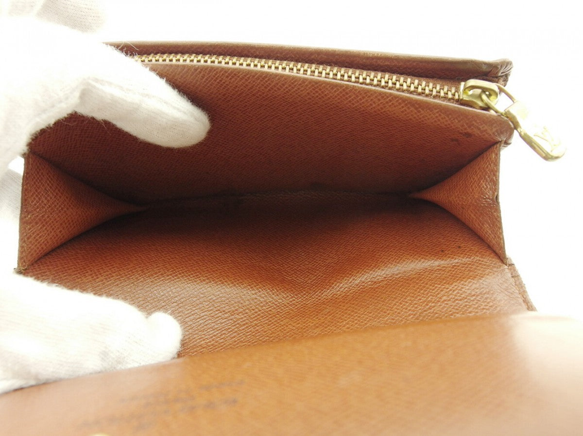 LOUIS VUITTON Long Wallet Purse M61730 Brown beige gold Portonebi Tresol