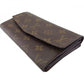 LOUIS VUITTON Long Wallet Purse M61724 Brown beige gold Pochette Porto MonÃ©credi