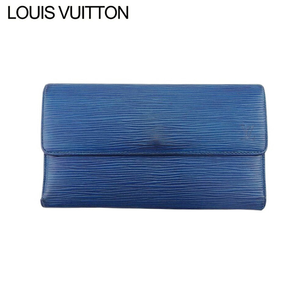 LOUIS VUITTON Long Wallet Purse M63385 blue Porte Tresor International