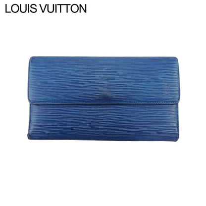 LOUIS VUITTON Long Wallet Purse M63385 blue Porte Tresor International