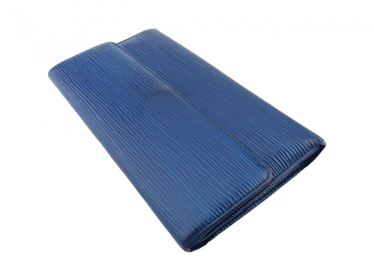 LOUIS VUITTON Long Wallet Purse M63385 blue Porte Tresor International