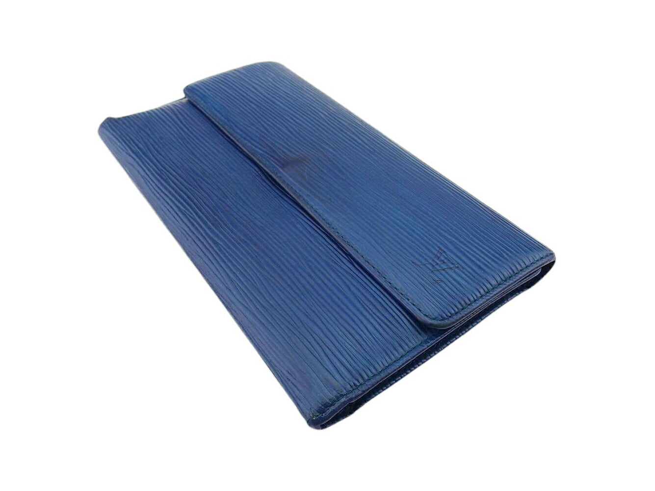LOUIS VUITTON Long Wallet Purse M63385 blue Porte Tresor International