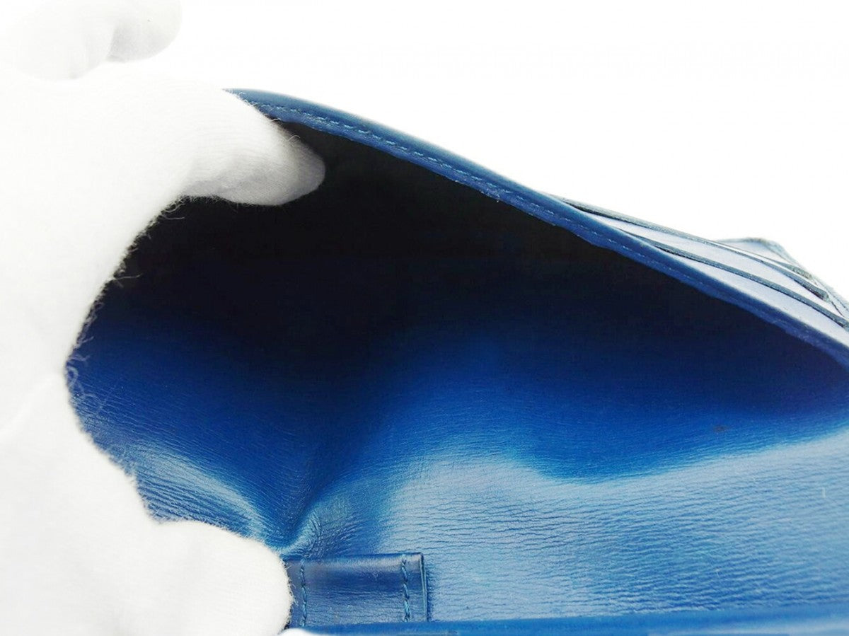LOUIS VUITTON Long Wallet Purse M63385 blue Porte Tresor International