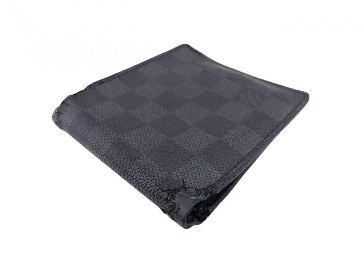 LOUIS VUITTON Bifold Wallet N62664 Black Grey PortefeuilleMarco