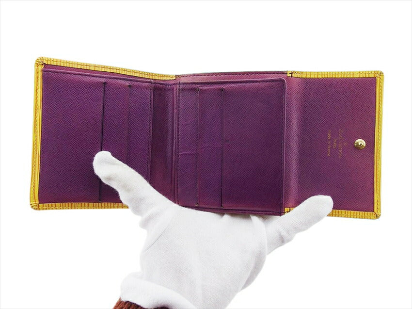 LOUIS VUITTON Bifold Wallet M63489 yellow /Porte Monnaie Billets Cartes Credit