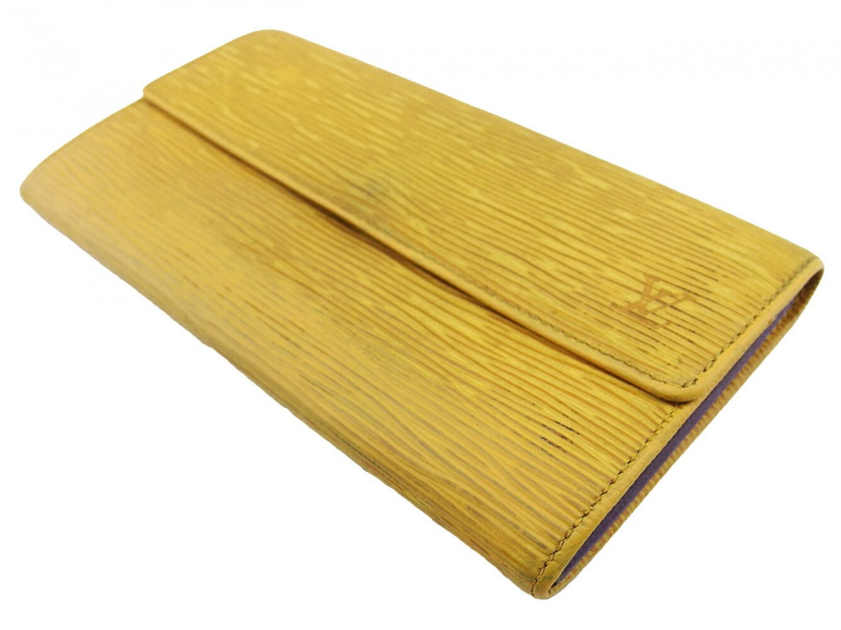 LOUIS VUITTON Long Wallet Purse M63579 Tassiri Yellow Pochette Porto MonÃ©credi
