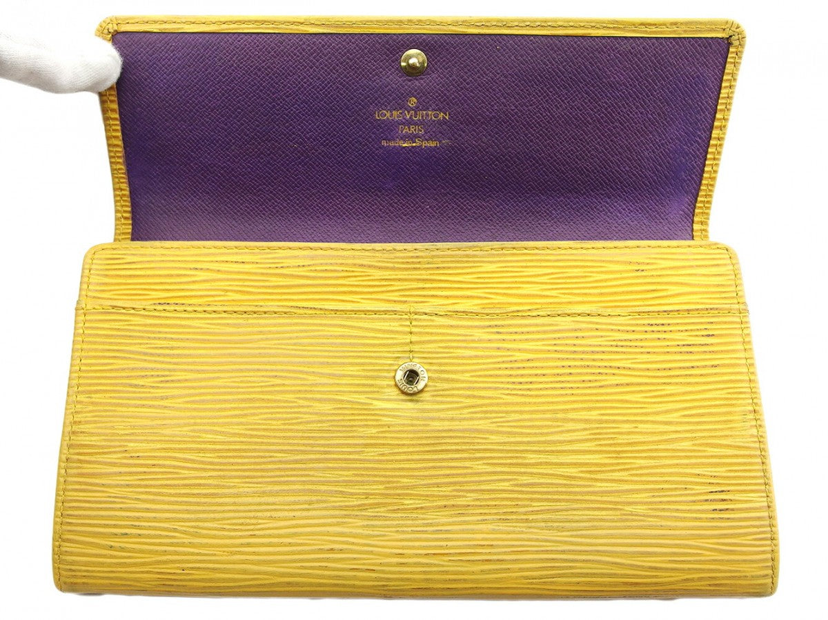 LOUIS VUITTON Long Wallet Purse M63579 Tassiri Yellow Pochette Porto MonÃ©credi