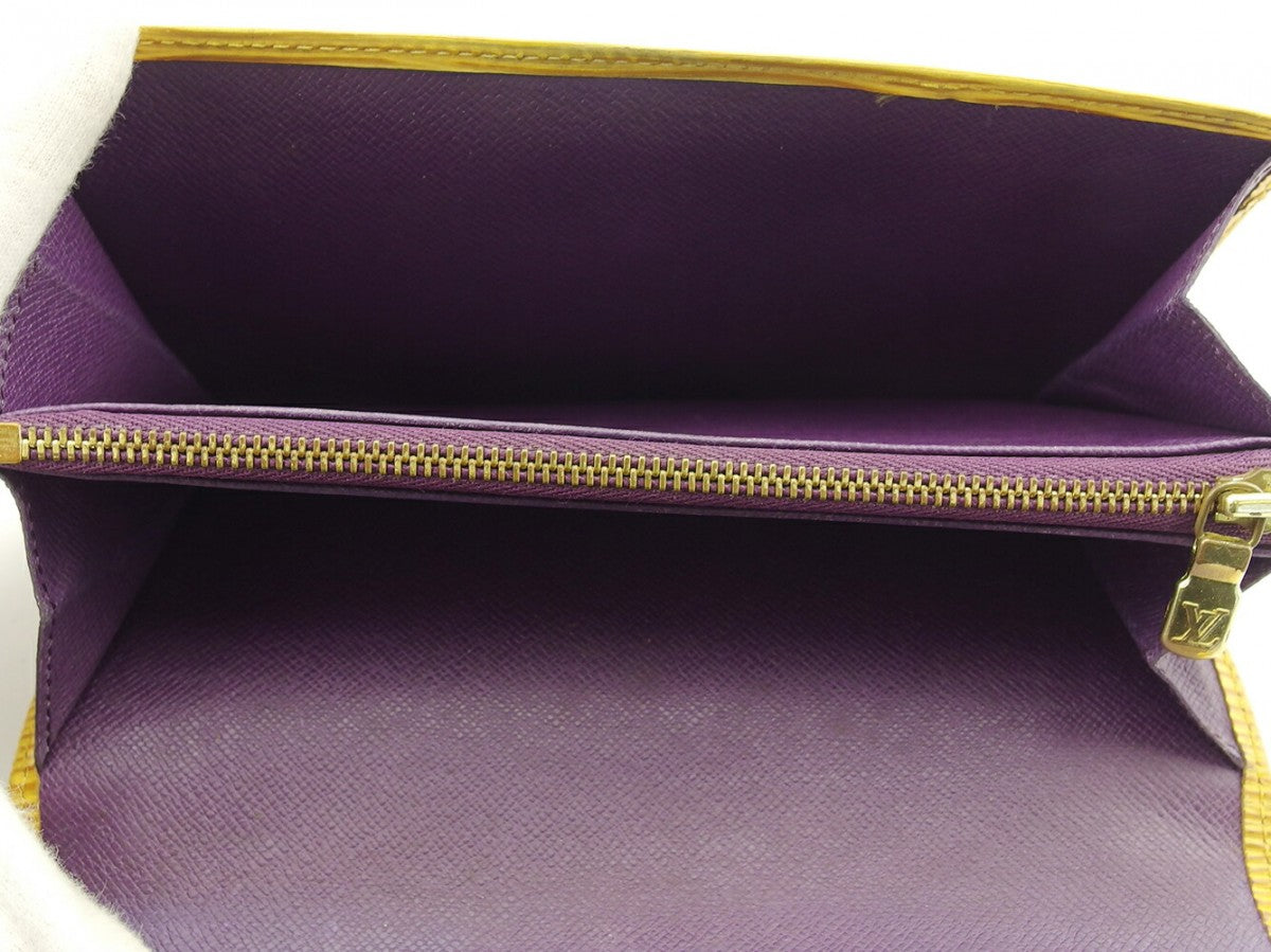 LOUIS VUITTON Long Wallet Purse M63579 Tassiri Yellow Pochette Porto MonÃ©credi