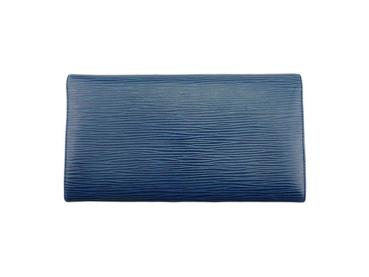 LOUIS VUITTON Long Wallet Purse M63565 blue Pochette Porto MonÃ©credi