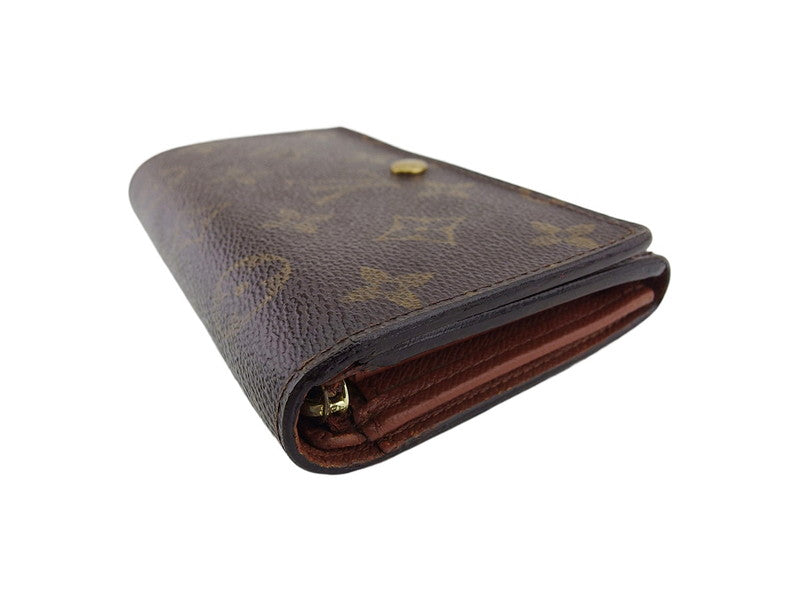 LOUIS VUITTON Long Wallet Purse M61730 Brown beige gold Portonebi Tresol
