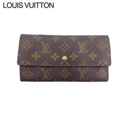 LOUIS VUITTON Long Wallet Purse M61724 Brown beige gold Pochette Porto MonÃ©credi