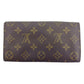 LOUIS VUITTON Long Wallet Purse M61724 Brown beige gold Pochette Porto MonÃ©credi
