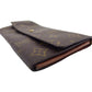 LOUIS VUITTON Long Wallet Purse M61724 Brown beige gold Pochette Porto MonÃ©credi