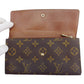 LOUIS VUITTON Long Wallet Purse M61724 Brown beige gold Pochette Porto MonÃ©credi