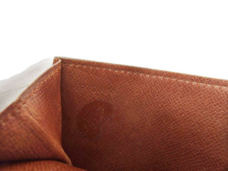LOUIS VUITTON Long Wallet Purse M61724 Brown beige gold Pochette Porto MonÃ©credi