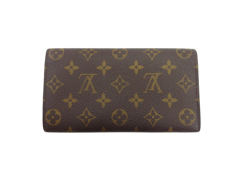 LOUIS VUITTON Long Wallet Purse M61725 Brown beige Pochette Porto MonÃ©credi