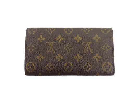 LOUIS VUITTON Long Wallet Purse M61725 Brown beige Pochette Porto MonÃ©credi