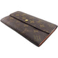 LOUIS VUITTON Long Wallet Purse M61725 Brown beige Pochette Porto MonÃ©credi
