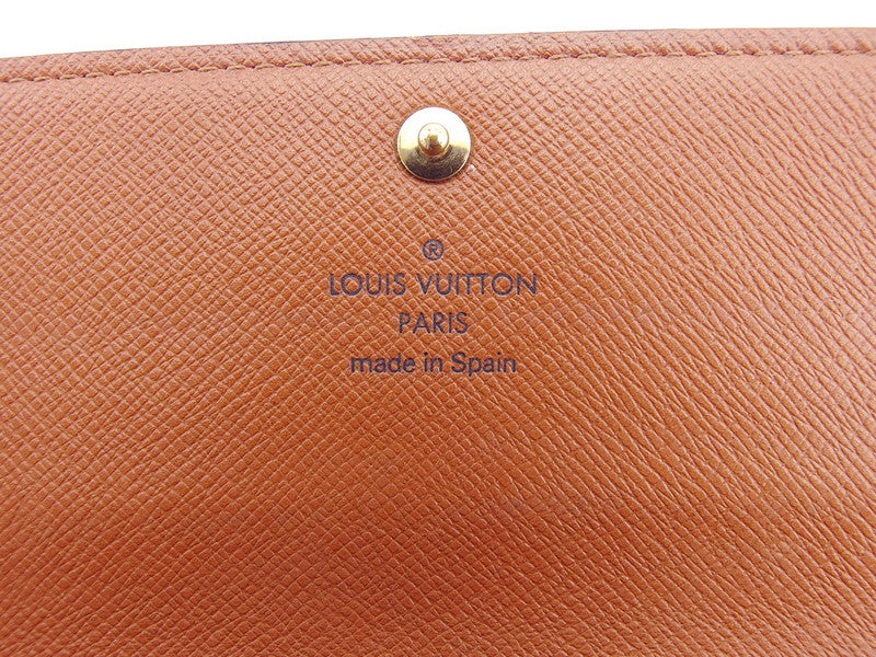 LOUIS VUITTON Long Wallet Purse M61725 Brown beige Pochette Porto MonÃ©credi
