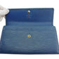 LOUIS VUITTON Long Wallet Purse M63575 Blue gold Pochette Porto MonÃ©credi