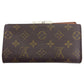 LOUIS VUITTON Long Wallet Purse T61217 Brown beige gold North America exclusive Continental Clutch