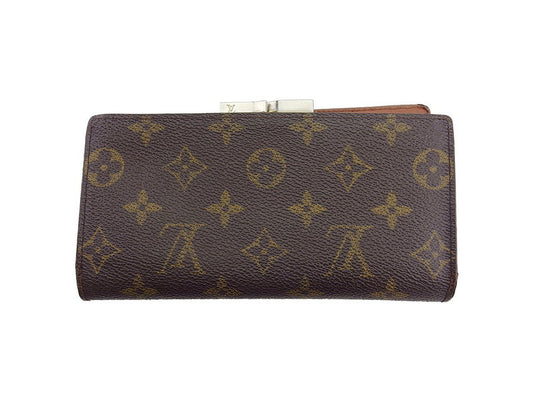 LOUIS VUITTON Long Wallet Purse T61217 Brown beige gold North America exclusive Continental Clutch