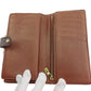 LOUIS VUITTON Long Wallet Purse T61217 Brown beige gold North America exclusive Continental Clutch