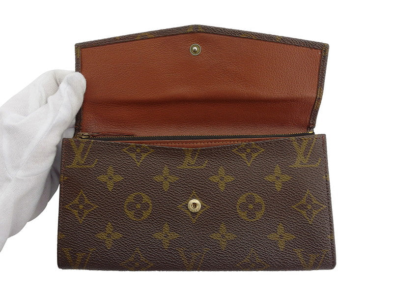LOUIS VUITTON Long Wallet Purse No.212 Monogram canvas Brown beige vintage