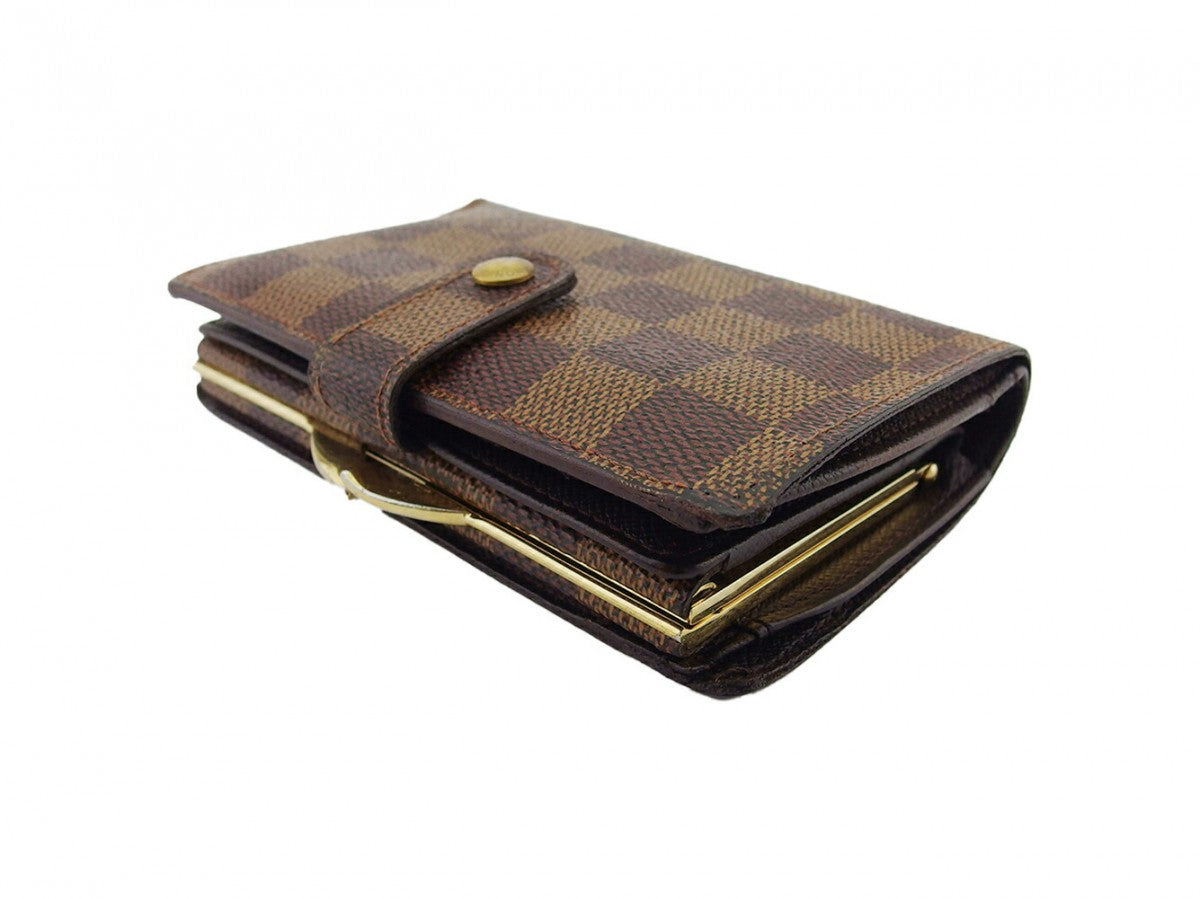 LOUIS VUITTON Bifold Wallet leather Brown beige Portefeuille Florin