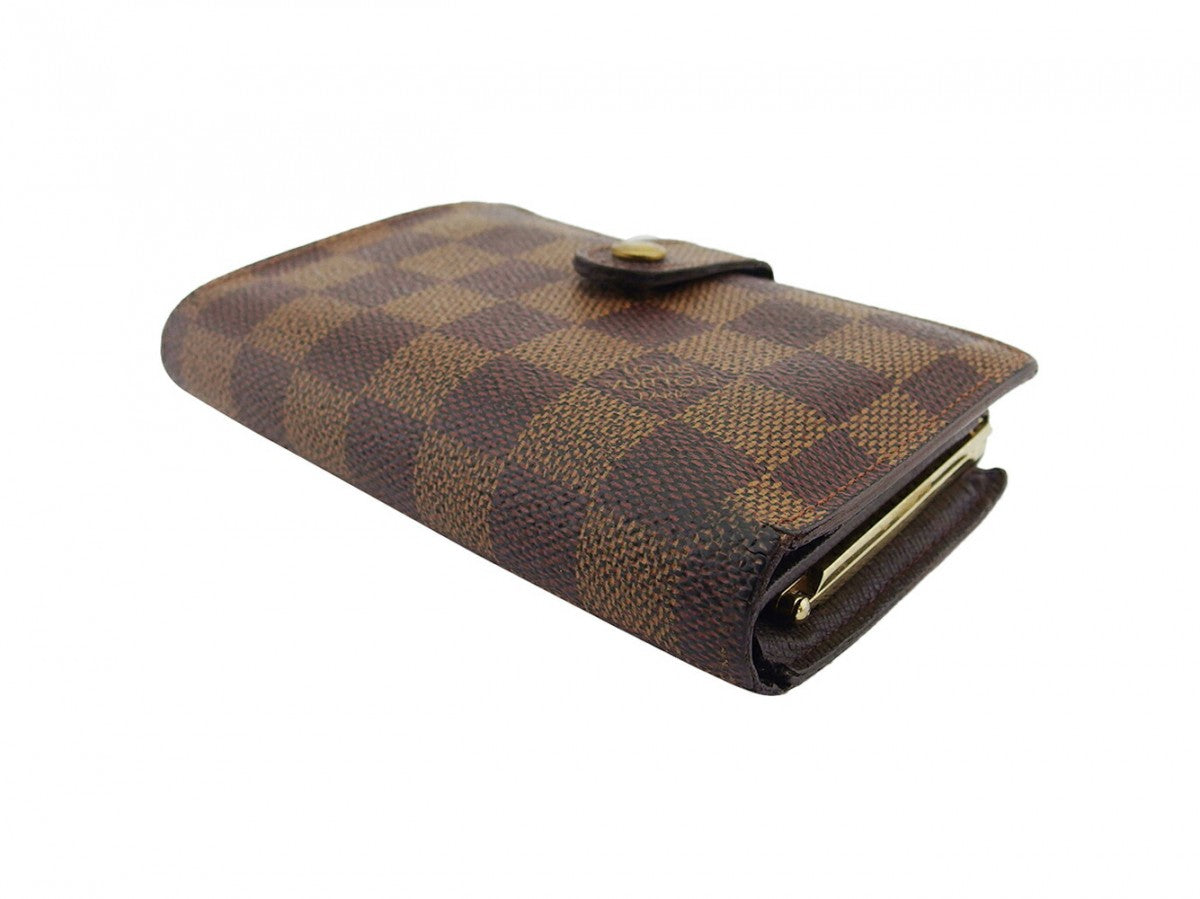 LOUIS VUITTON Bifold Wallet leather Brown beige Portefeuille Florin