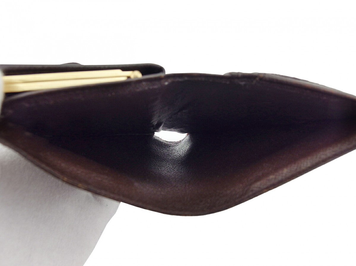 LOUIS VUITTON Bifold Wallet leather Brown beige Portefeuille Florin