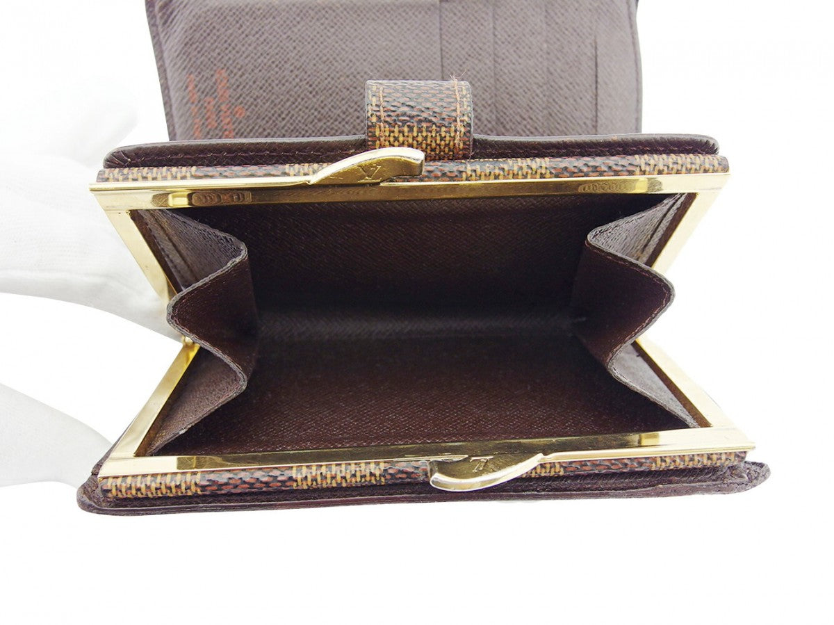 LOUIS VUITTON Bifold Wallet leather Brown beige Portefeuille Florin