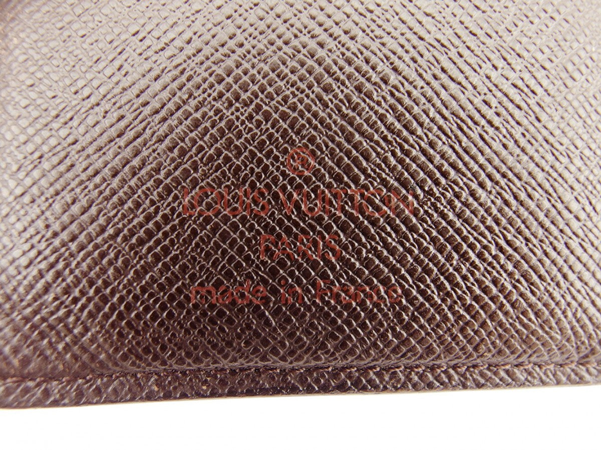 LOUIS VUITTON Bifold Wallet leather Brown beige Portefeuille Florin