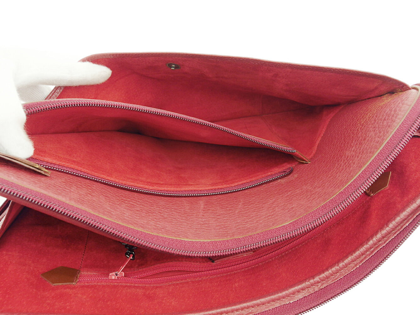 GUCCI Shoulder Bag Red 2WAY interlocking G