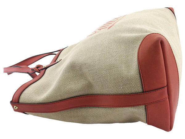 GUCCI Tote Bag 247209 Beige x Begonia Red Swing craft