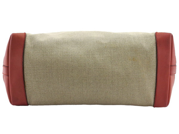 GUCCI Tote Bag 247209 Beige x Begonia Red Swing craft