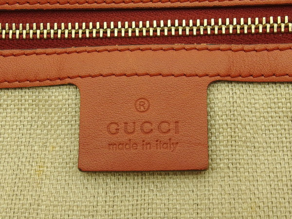 GUCCI Tote Bag 247209 Beige x Begonia Red Swing craft