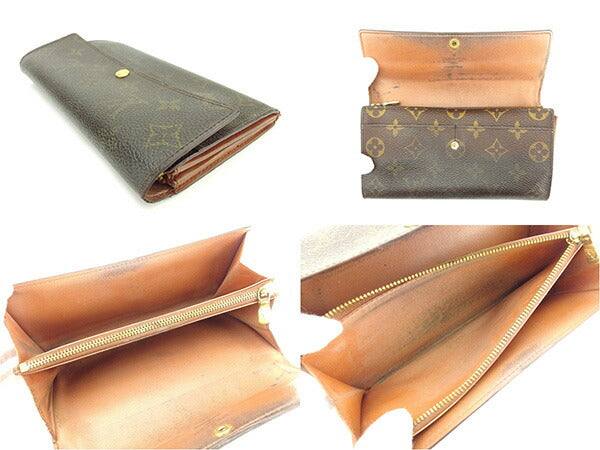 LOUIS VUITTON Long Wallet Purse M61725 Monogram canvas Brown Pochette Porto MonÃ©credi